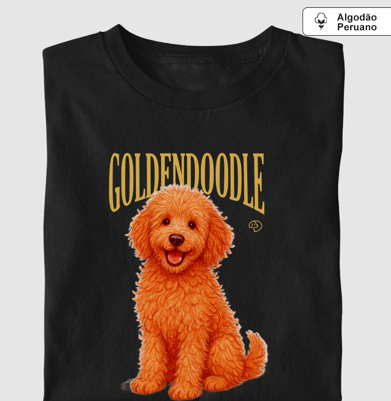 Goldendoodle 2 Vintage - Camiseta Algodão Peruano