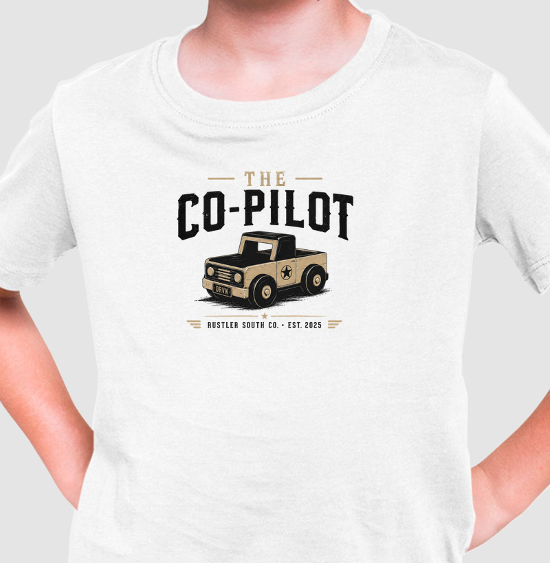 Camiseta Country Infantil Dia dos Pais The Co-Pilot Rustler South Co. - Imagem 2
