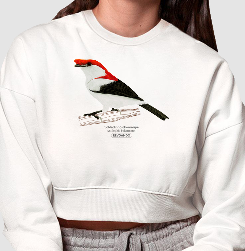 Inky Aves - Soldadinho-do-araripe - Moletom Cropped