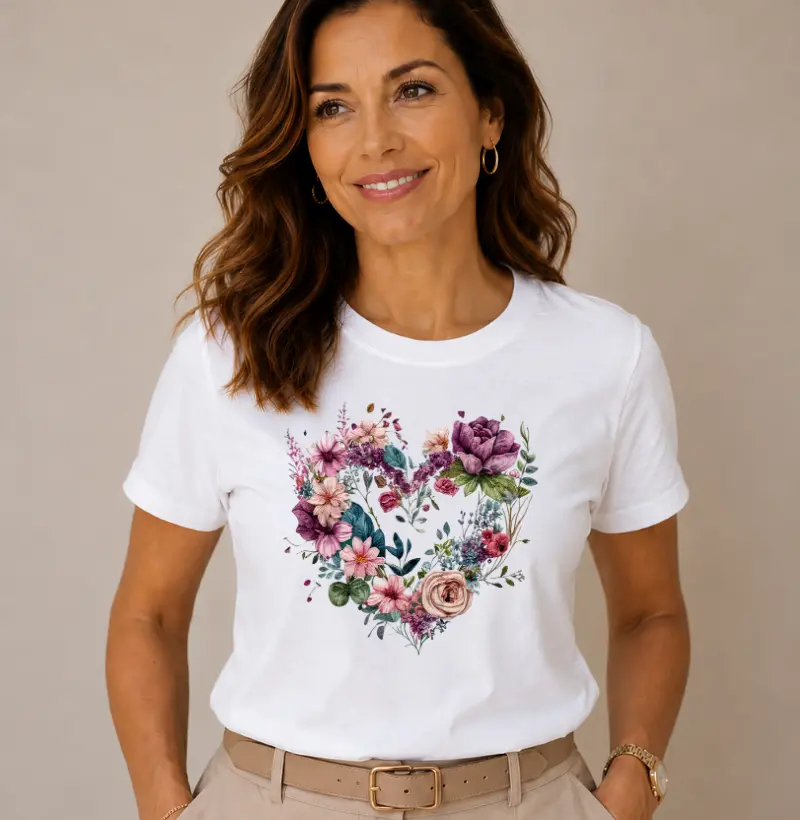 Coração em flores
