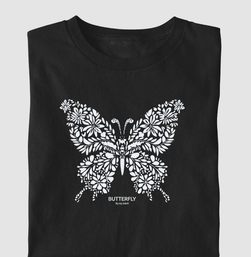 Borboleta Flores azuis 01