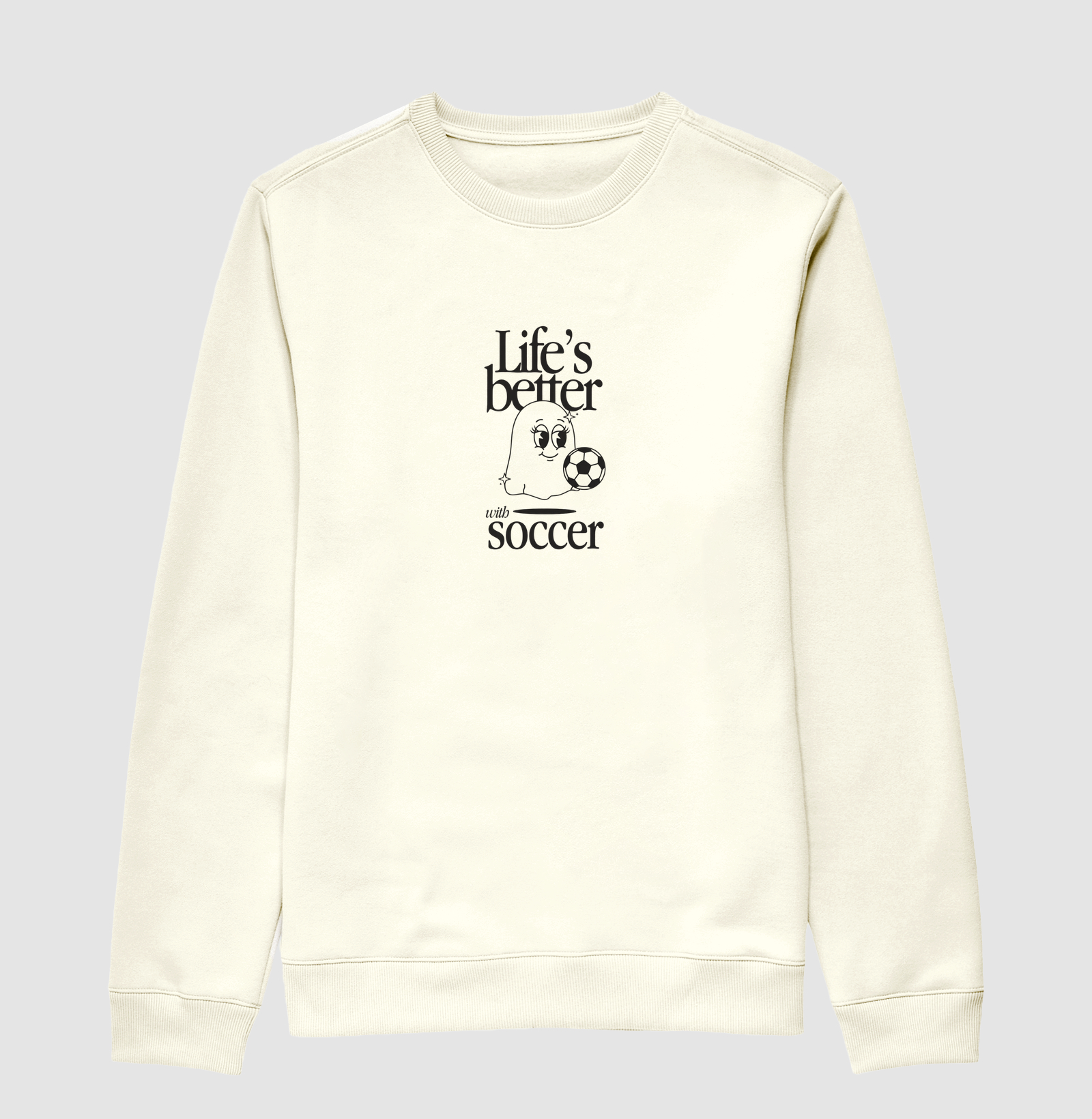 feminina de futebol estampa "life's better with soccer" joga bonita