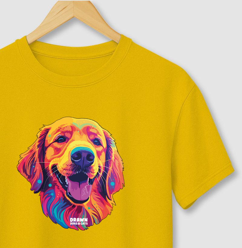 Golden Retriever colorido - Camiseta