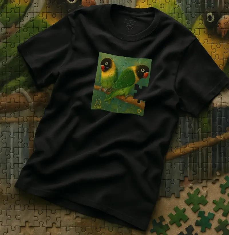 Camiseta - Quebra Cabeça Agapornis