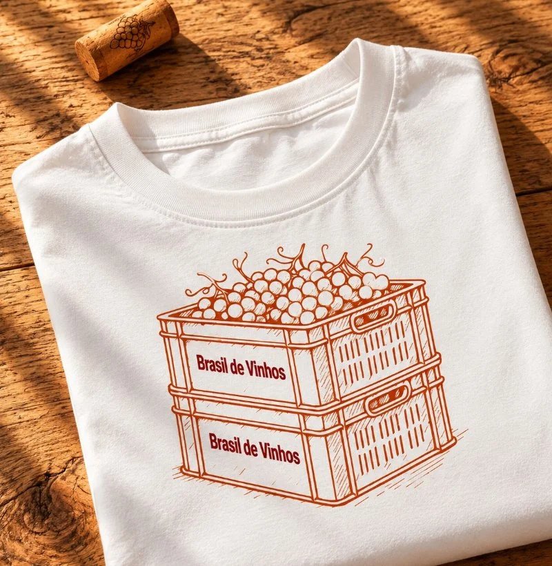 Camiseta Brasil de Vinho - Caixa Laranja