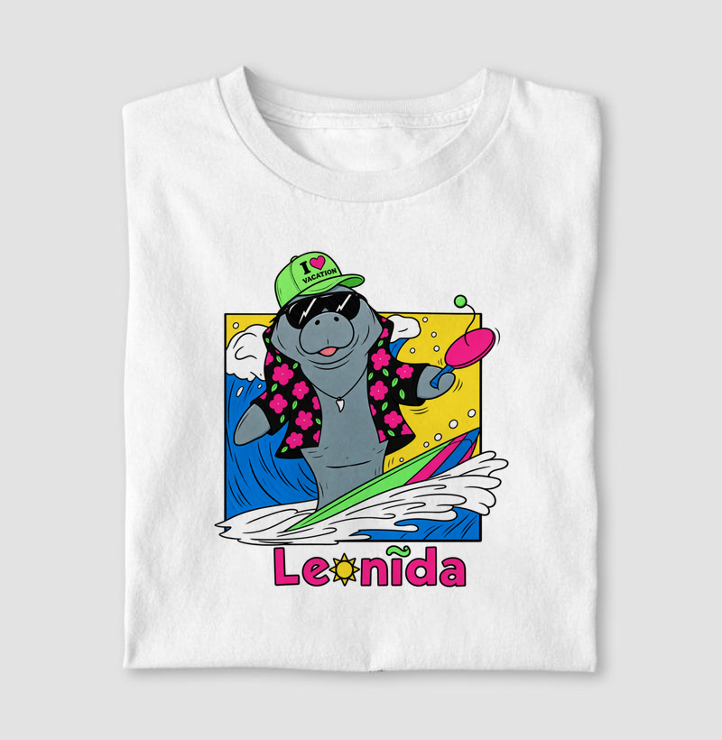 Camiseta GTA 6 Jason – Leonida Surf com Peixe Boi / Manatee - Camiseta