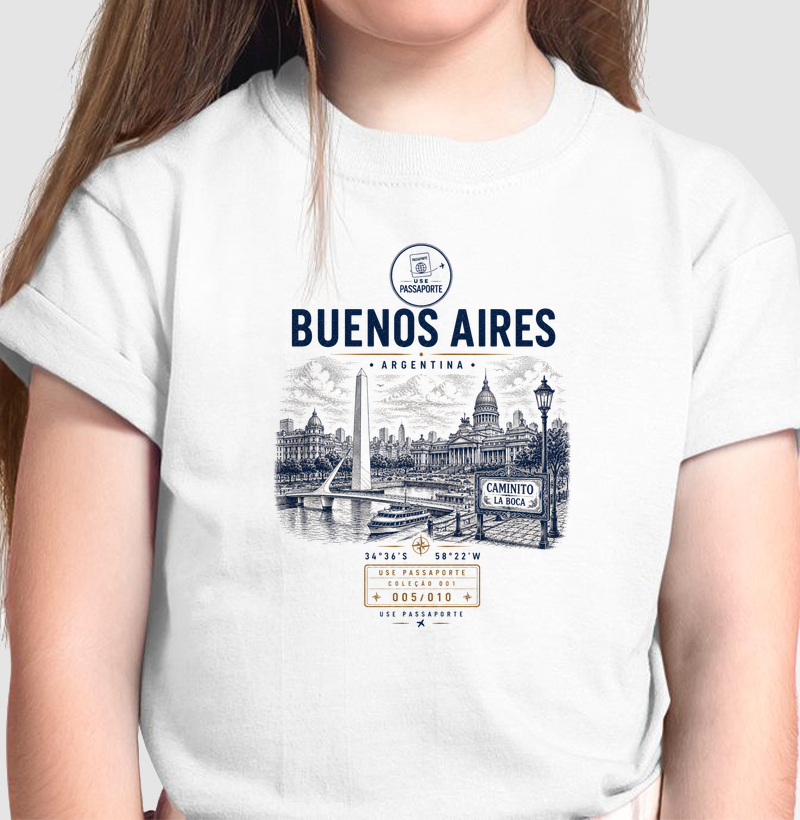 Camiseta Infantil Buenos Aires | Coleção 001 • 005/010 | Use Passaporte