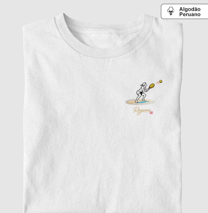 Camiseta Masculina, Feminina, Babylook e Unissex de Algodão Peruano Beach Tennis "Motion"