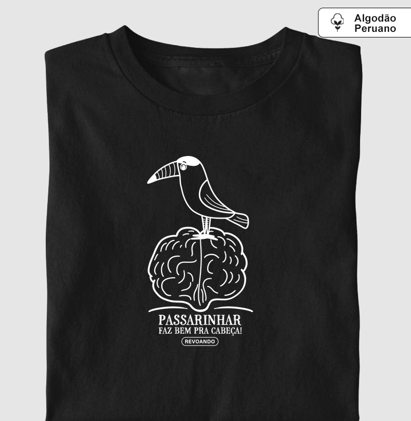 Aves em Texto - Bird brain - Algodão Peruano