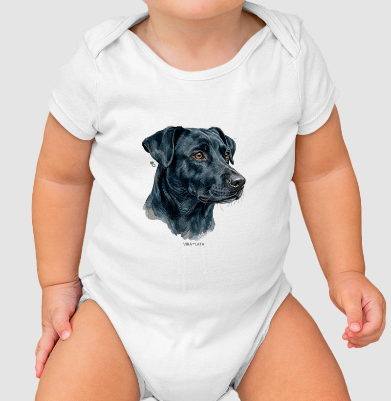 Cães - Vira-Lata Preto - Body Infantil