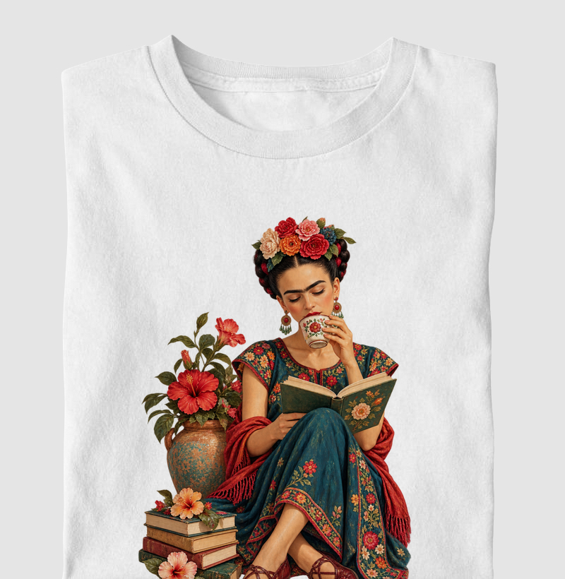 Frida momento leitura - Camiseta