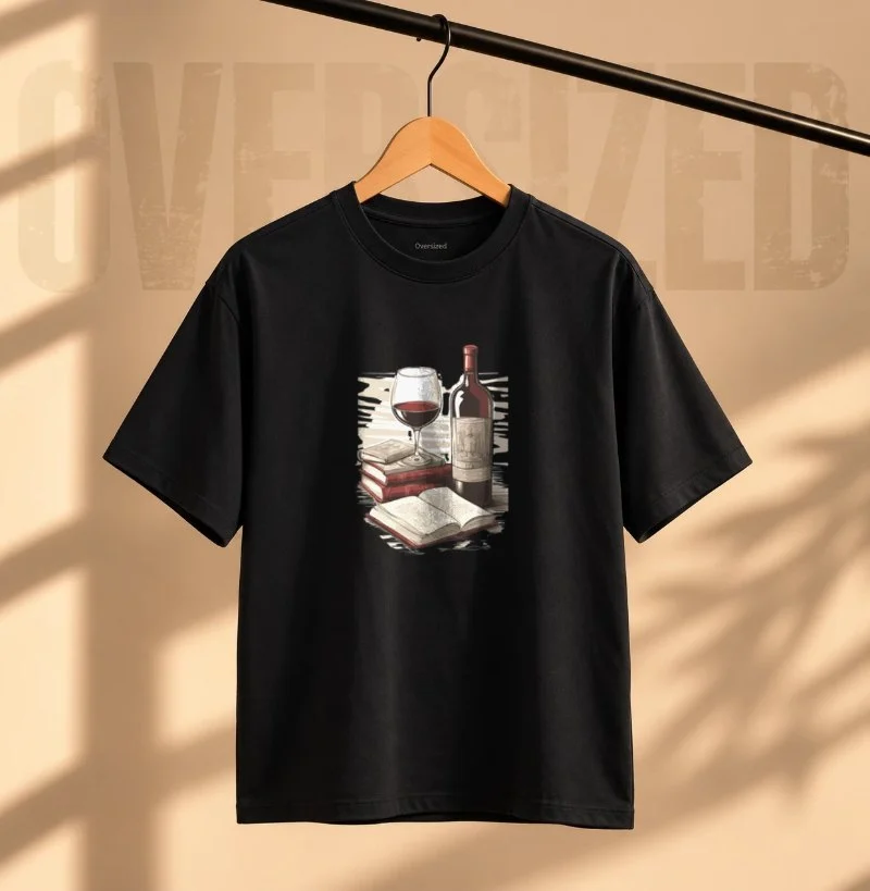 Entre Vinhos e Livros - Camiseta Oversized