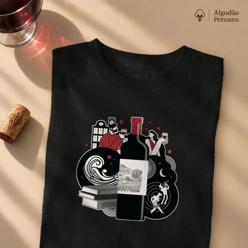 Camiseta Wine Stories - Camiseta Algodão Peruano