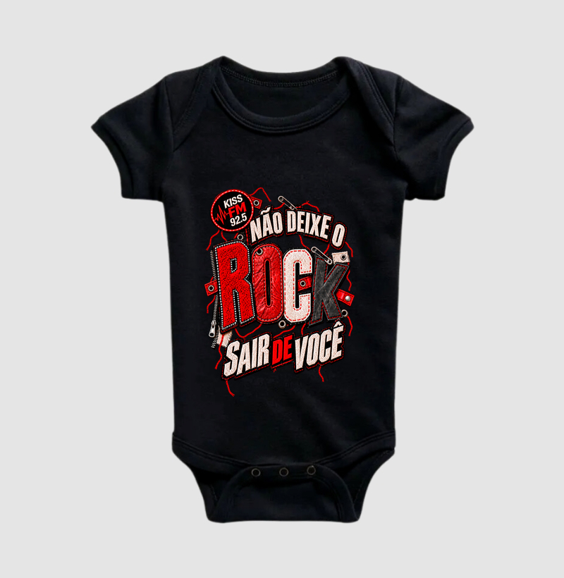 Patch Não Deixe o Rock Sair de Você - Body Infantil
