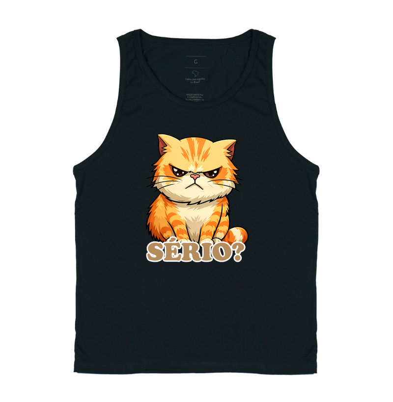 Camiseta Gato Rabugento "SÉRIO?"