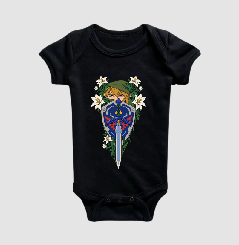 Sob a Vigia do Herói – Escudo e Lírios - Body Infantil
