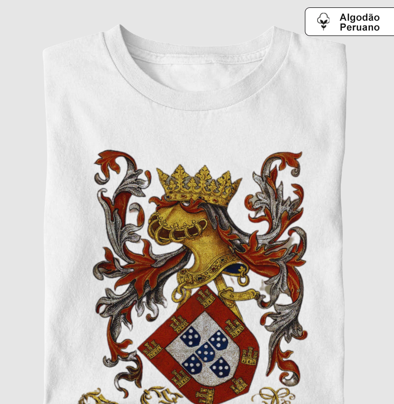 Camiseta Algodão Peruano Brasão de Armas de Portugal (séculos XV e XVI)