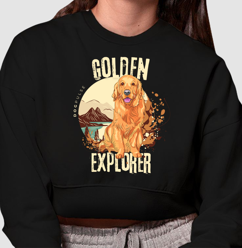Cropped Moletom Dog Pulse Golden Explorer – Endless Adventure