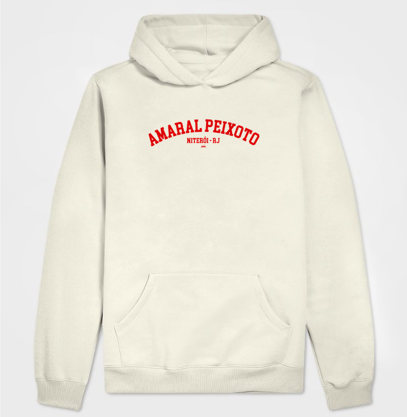 Amaral Peixoto - Vermelho e Branco - Hoodie Moletom