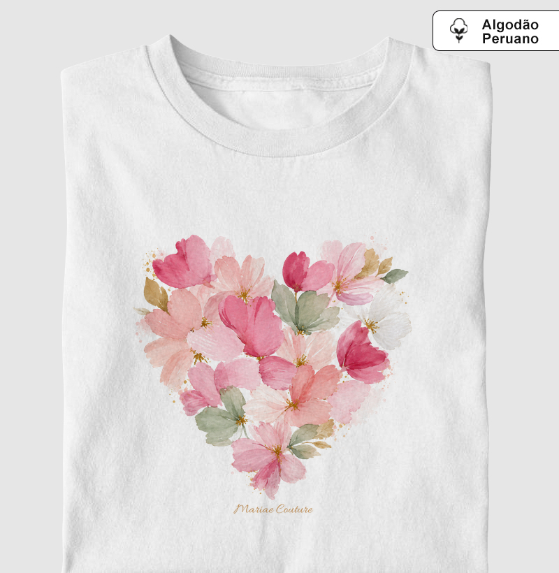 Flower Heart - algodão peruano