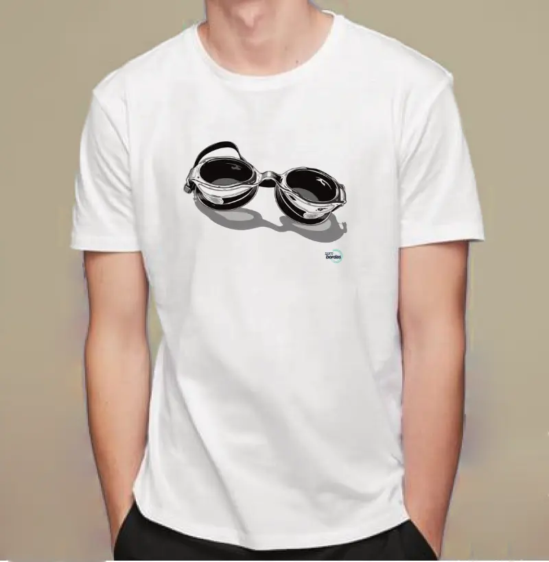 óculos em preto e branco