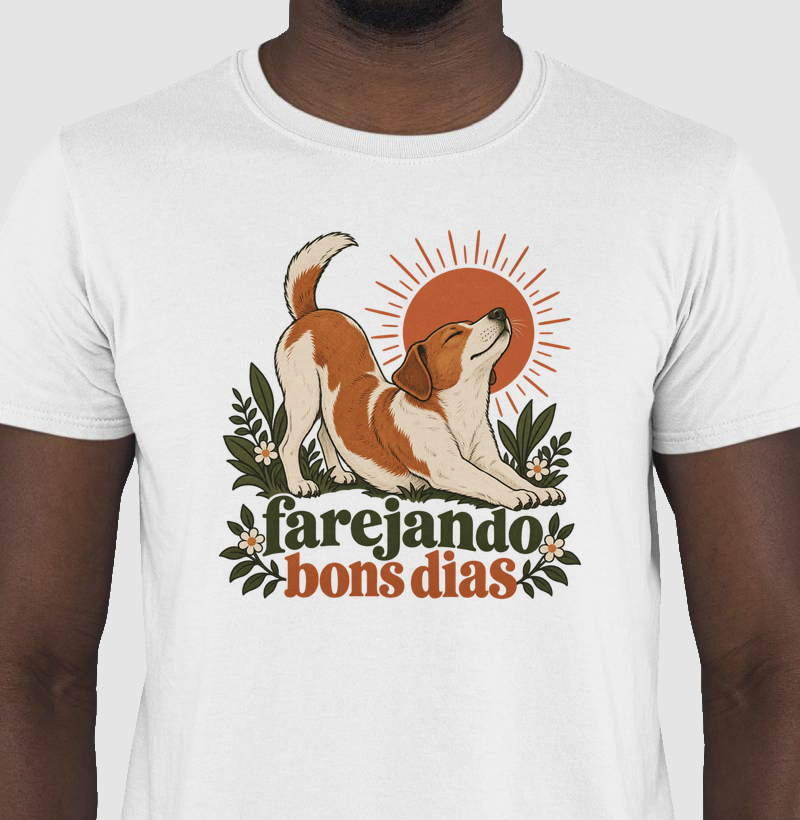 Camiseta Cachorro Manhã "farejando bons dias" | Pelo & Pano