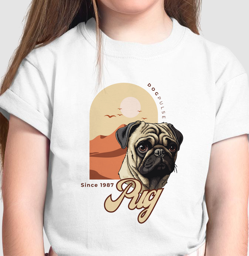 Camiseta Infantil Pug Busto Dog Pulse