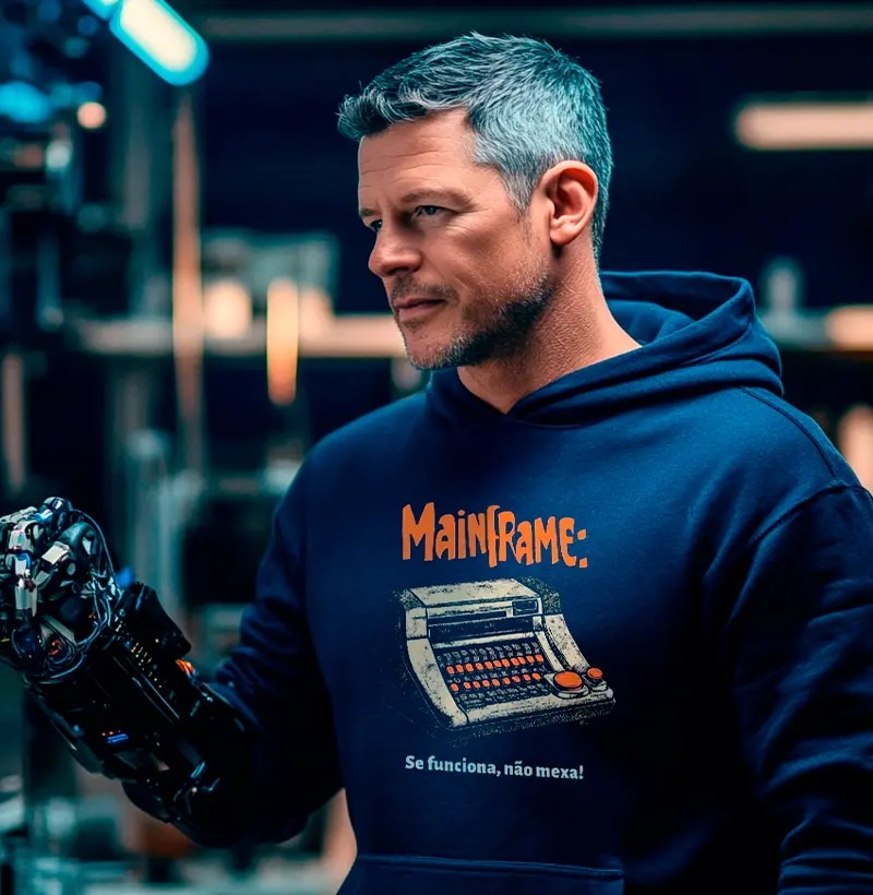 Moletom Hoodie "Mainframe: Se funciona, não mexa" T.I