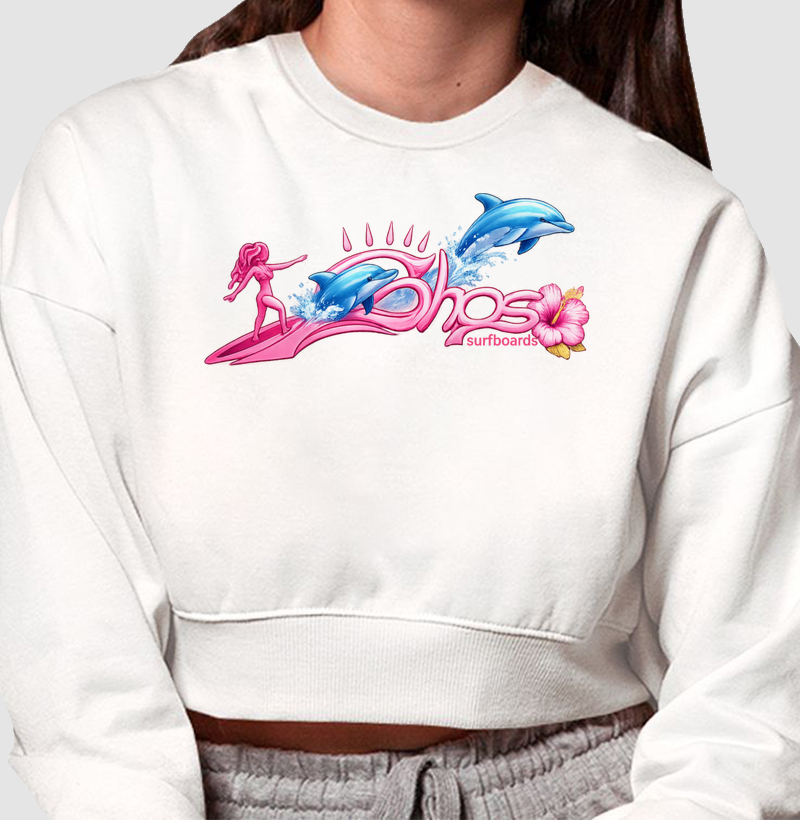 Shos surfgirls Surfando com golfinhos 