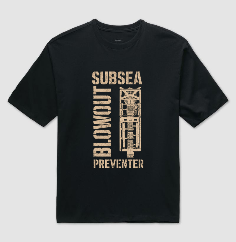 Subsea Blowout Preventer Stencil 1 - Camiseta Oversized