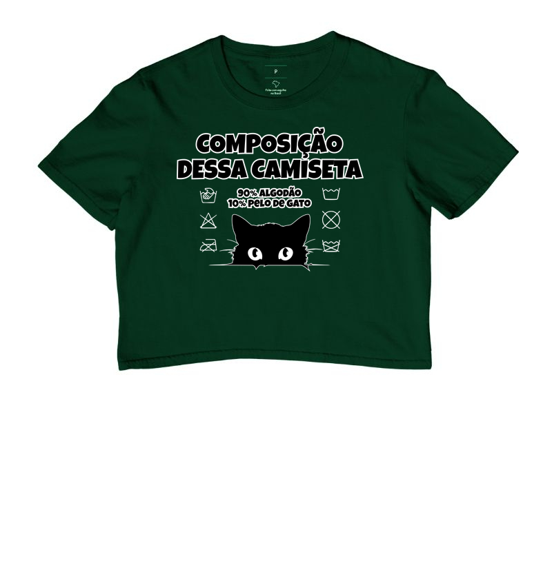 Composição dessa camiseta: 90% algodão 10% pelo de gato