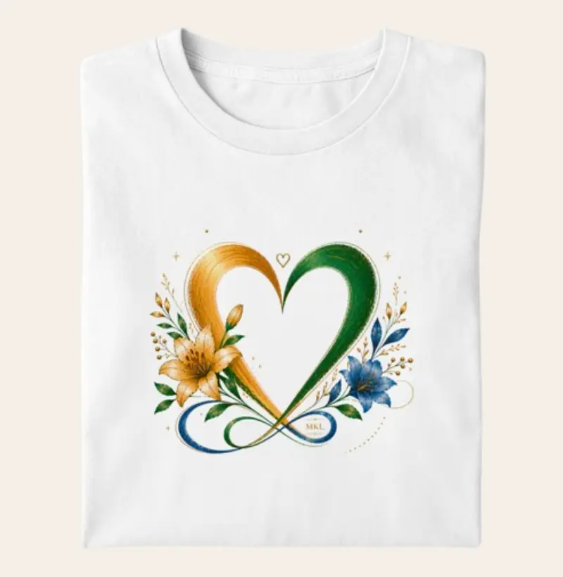 Camiseta Algodão Premium - Coração em Jogo