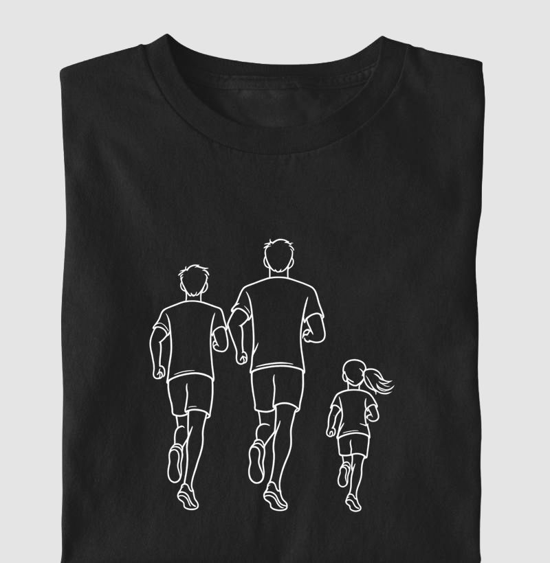 Camiseta Corrida - Pai & Filho M & Filha P