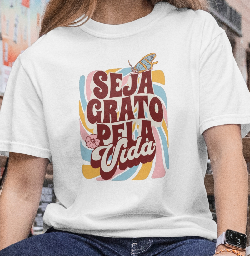 Camiseta seja grato pela vida