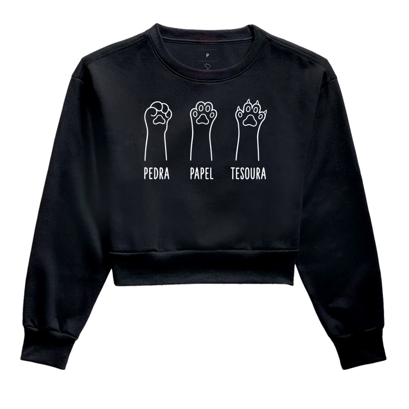 PEDRA PAPEL TESOURA - Cropped Moletom