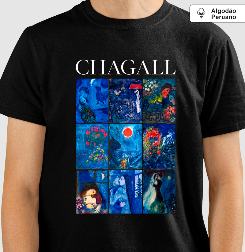 Camiseta Marc Chagall Blue Collection Algodão Peruano 