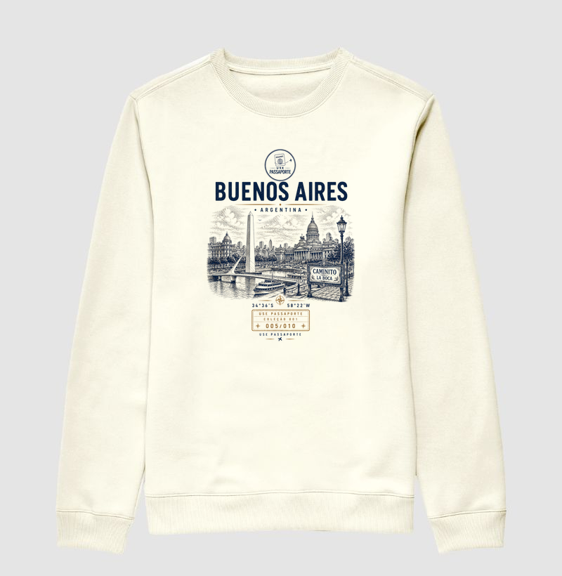 Suéter Moleton  Buenos Aires | Coleção 001 • 005/010 | Use Passaporte