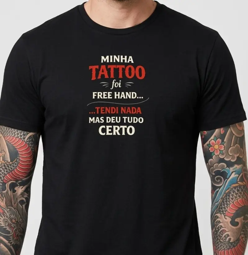 A minha foi free hand