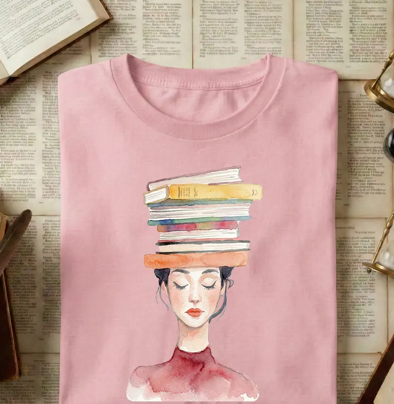 Aquarela - Muitos livros na cabeça