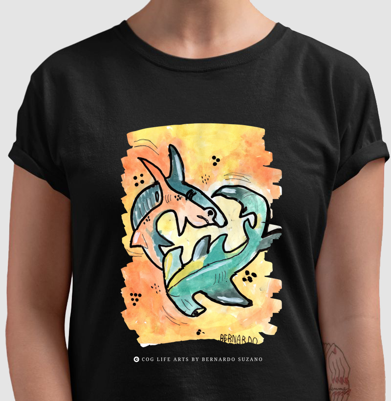 Camiseta Adulto Tubarões by Bernardo Suzano