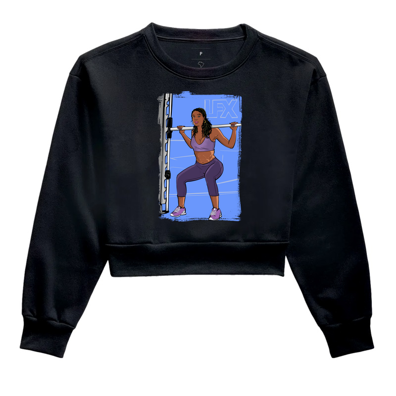 Mulher Preta fazendo Agachamento no Smith V02