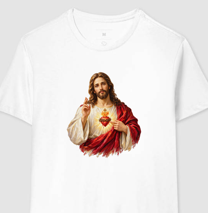 Sagrado Coração de Jesus — Luz Eterna e Bênção - Camiseta