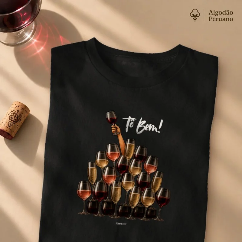 Camiseta Vinho - Tô Bem! - Taças