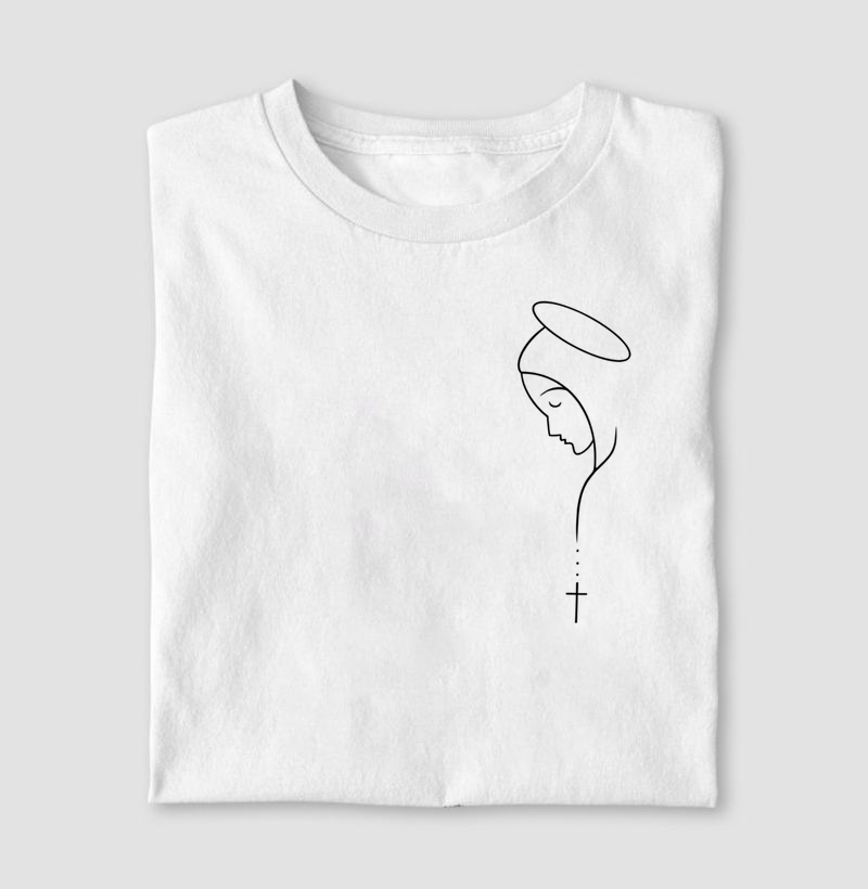 Camiseta Linha Divina - Nossa Senhora Minimalista