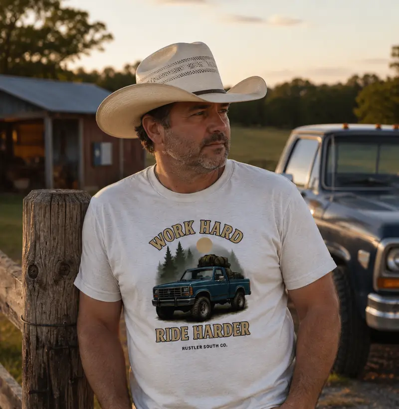 Camiseta Country Masculina – F150 Work Hard Truck Style