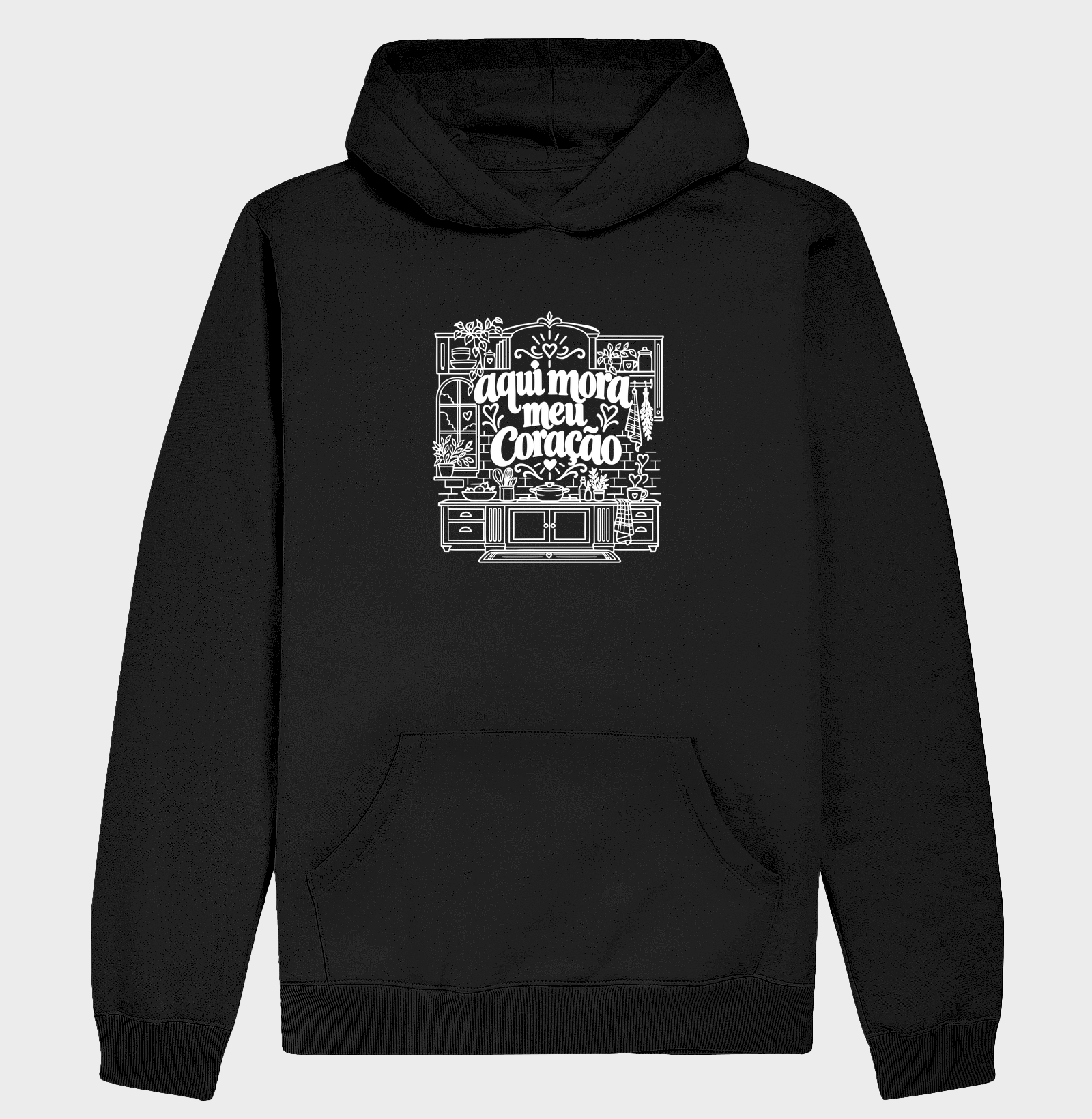 aqui mora meu coração - Hoodie Moletom