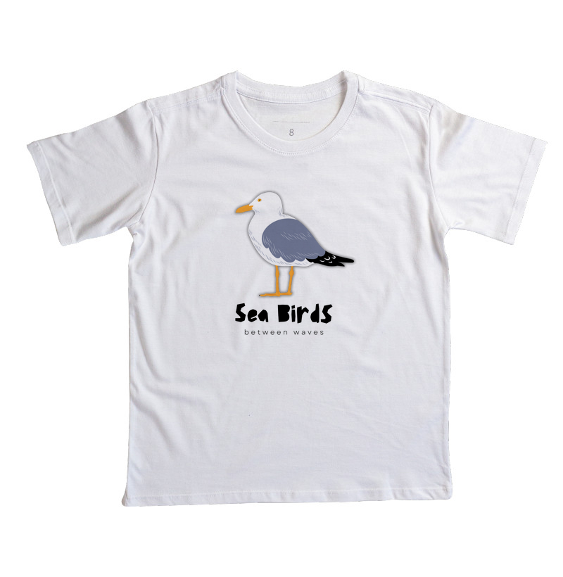 Camiseta Infantil Algodão  com Estampa Sea Birds – First Fly