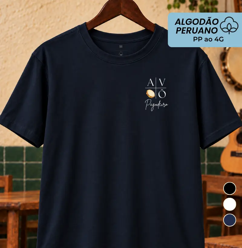 Avô Pagodeiro - Bolso - Camiseta Algodão Peruano