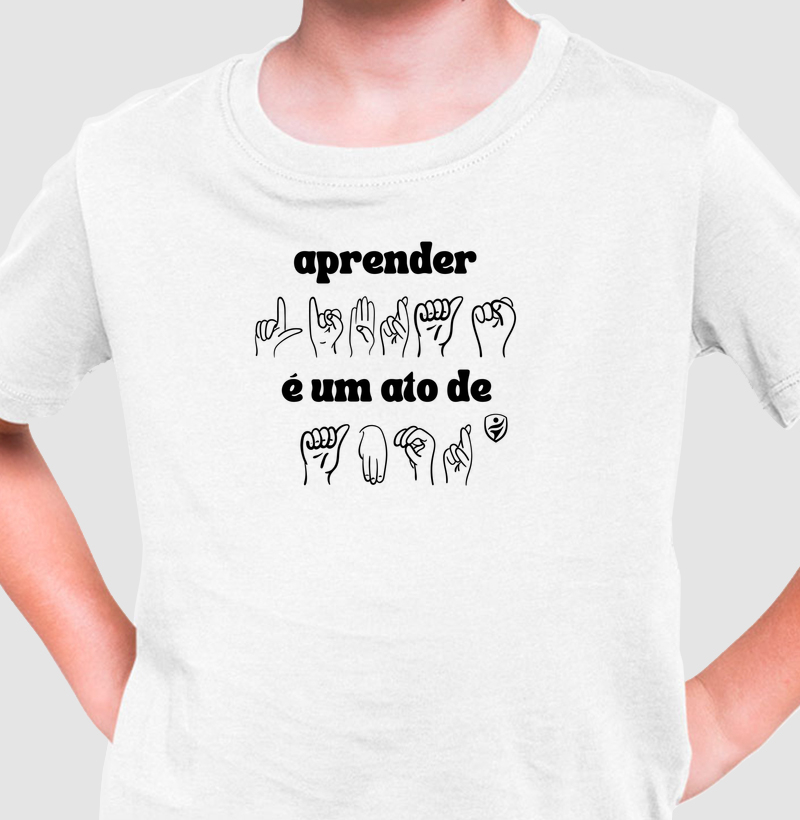 Aprender Libras - Camiseta Infantil