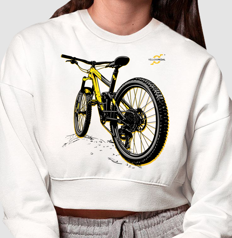 MOLETOM CROPPED YELLOWPEDAL MOUNTAIN BIKE